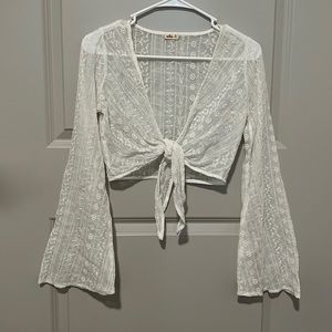 Hollister sheer tie front top